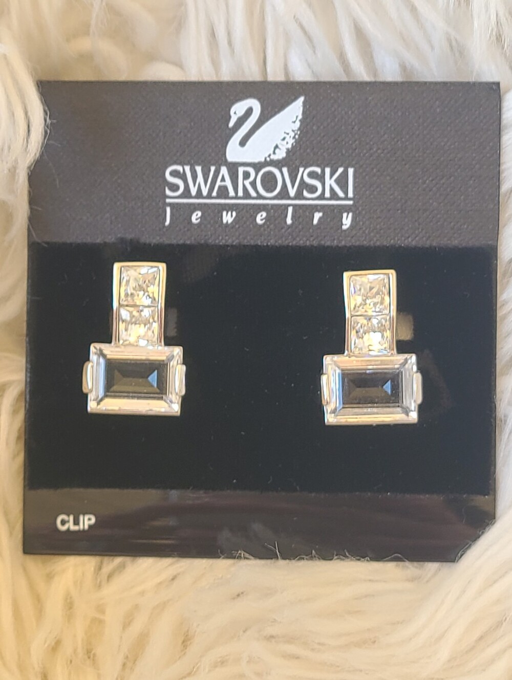 Rare Swarovsk Silver-Tone Clip-on  Earrings- Excellent Condition